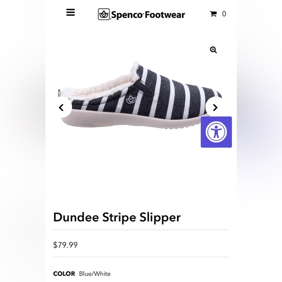 Waco Shoe Company Blue & White Striped Dundee Slipper size 7.5 D - Picture 5 of 5